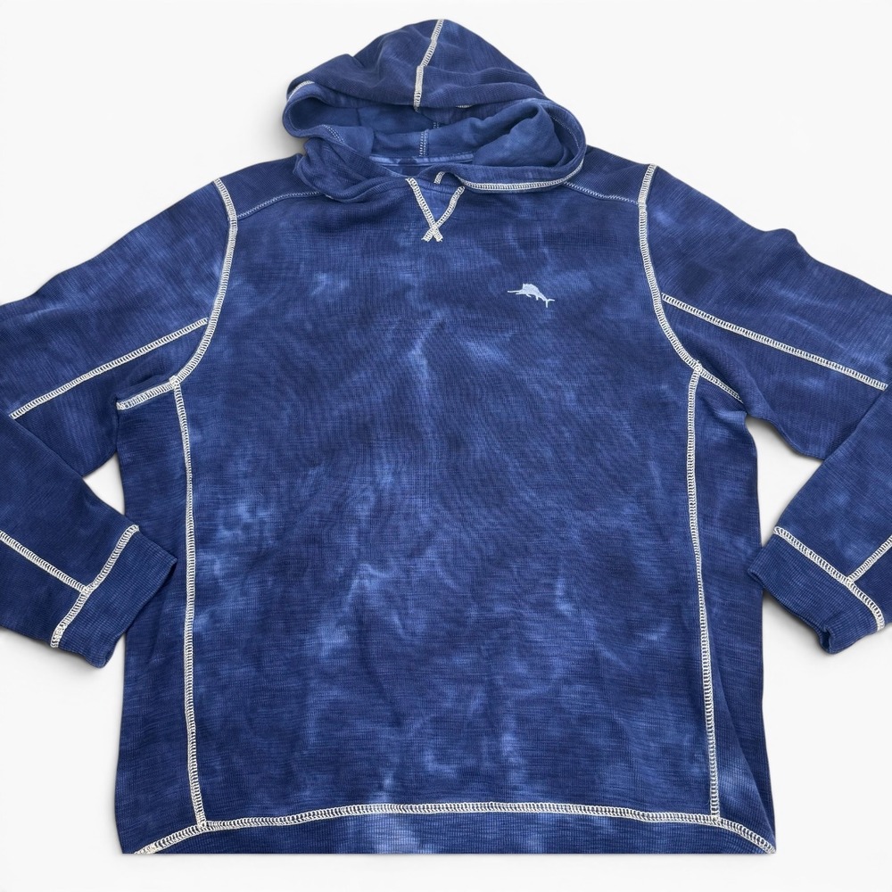 Tommy Bahama Men's Blue Tie Dye Hoodie Pima Cotton Blend Small